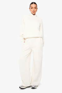 กางเกงจ็อกเกอร์ขายาวทรงตรงสำหรับผู้หญิง คุณภาพสูง ผ้าเทอร์รี่ฟลีซ 100% คอตตอน เนื้อผ้านุ่ม สวมใส่สบาย มีเชือกผูกเอวและกระเป๋า - Product Image 5