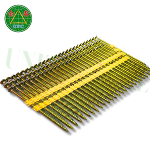 Clous en acier de 3'' x 0,120, fabriqués au Vietnam, 4000 pièces, tête ronde/tige lisse, pour le travail du bois, jaunes - Product Image 1