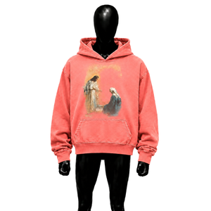 Sudadera con Capucha Rosa Personalizada con Diseño Religioso Cristiano, Estilo Casual, Bolsillo Delantero, Corte Regular, para Otoño - Product Image 1