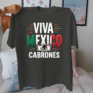 Bandera española Larga vida México puro algodón Mujer camiseta ajuste cómodo - Product Image 1