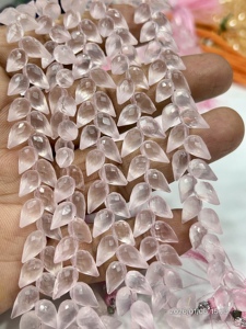 AAA Grade Natural Rose Quartz <b>Pink</b> Gemstone Faceted Briolette Teardrop Beads Fancy <b>Drill</b> 6x9mm 8 Inch Strand China Supplier - Product Image 4