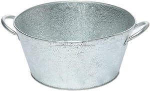 Pequeña bañera redonda de acero inoxidable, cubo de hielo para bebidas en relieve galvanizado con asas para fiestas en casa, refrigeradores de bebidas hechos de Metal - Product Image 2