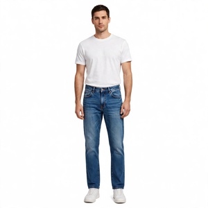 Jeans en denim pour homme, coupe droite, taille moyenne, coupe régulière, décontracté, fabriqué en usine, provenant du Bangladesh - Product Image 2