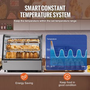 Attrezzatura per la refrigerazione da cucina commerciale 4.2 mc Ft/115L Display da forno a 2 livelli Fridge Case da esposizione refrigerata - Product Image 4
