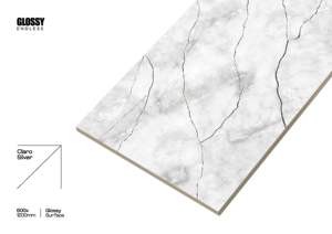 Baldosa de Porcelana con Efecto Mármol Blanco de 600x1200 mm – Baldosa de Gran Formato de Alto Brillo para Piso y Pared - Product Image 4