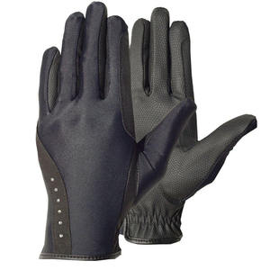 Gants d'équitation pour femmes, couleur unie, fermeture à boucle et crochet, matériau textile, coupe régulière, usage équestre - Product Image 3