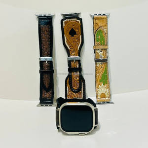 มาใหม่แฮนด์เมดของแท้หนังออกแบบที่กําหนดเองดอกไม้ตะวันตกToolledทาสีนาฬิกาBohoตะวันตกเปลี่ยนสายนาฬิกา - Product Image 6