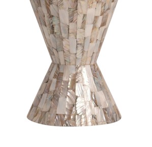 Tabourets sablier en nacre beige naturel, mosaïque artisanale, petite table d'appoint pour salon et chambre à coucher - Product Image 3
