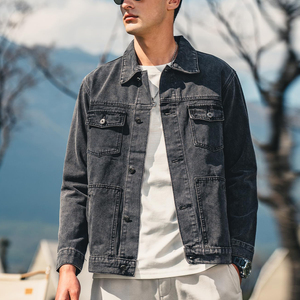 Trendy Mens Denim Jacket Customized Design Hip Hop Street Style High Quality Cotton Coat Fashionable Windbreaker Denim Jacket - Product Image 4