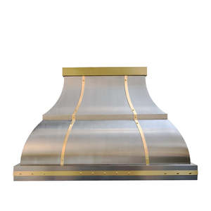 Campana extractora de cocina ventilada superventilada para el hogar, la más vendida, con acabado natural y tira de latón - Product Image 3