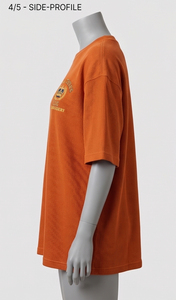 T-shirt à col rond brodé Regal Three LLC, orange, style décontracté, manches courtes - Product Image 4