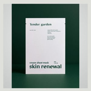แผ่นมาส์กบำรุงผิวหน้าสูตรต้นตำรับเกาหลี K-Beauty Tender Garden Skin Renewal Cream Sheet Mask 1 แผ่น ผลิตในเกาหลี - Product Image 3