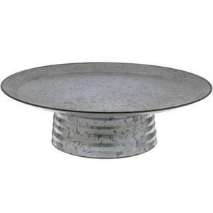 Rustic Galvanized Metal <b>Cake</b> <b>Stand</b> Industrial Pedestal Dessert Display Tray Farmhouse Tabletop Cupcake Holder for Party Wedding - Product Image 1