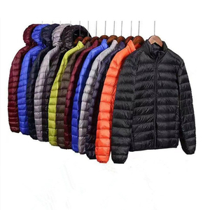 Chaqueta Acolchada Ligera para Hombre, Color Sólido, Cuello Alto, Cierre de Cremallera, Cortavientos, Abrigo Informal de Invierno, Relleno Fino de Poliéster - Product Image 2