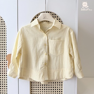 Chemise en lin Tencel à manches longues pour enfants SeunKids, douce, respirante, tissée, décontractée, pour garçons et filles - Product Image 4