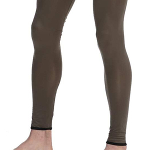 Men's Solid Full Length Leggings Elastic Waist Knitted Spandex Nylon <b>Stretch</b> All Seasons Basic Style - Product Image 3