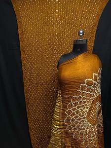<b>Red</b> Hand Drawn Silk <b>Saree</b> Women Traditional Indian Pakistani Wedding Floor-Length Ethnic Sari Regular Fit All Seasons - Product Image 5