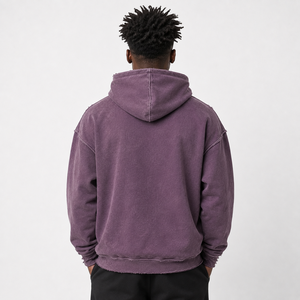 Sudadera con Capucha para Hombre, Lavada y Desgastada, con Textura Suave, Acabado Vintage y Corte Holgado para un Estilo Urbano Cómodo para el Día a Día - Product Image 6