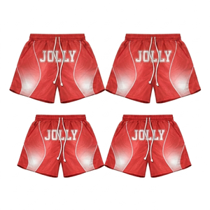 Shorts coupe-vent pour homme en microfibre polyester 120 GSM, bleu ciel et jaune, avec cordon élastique et impression sérigraphique par transfert thermique. - Product Image 6