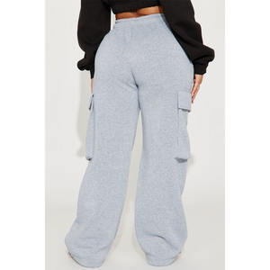 Ensemble de survêtement en molleton de coton de bonne qualité pour femmes, sweat-shirt court et pantalon cargo, logo personnalisé, fournisseur OEM ODM - Product Image 2