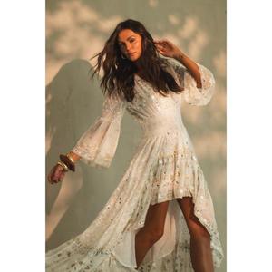 High Fashion Embroidered Viscose Summer A-Line <b>Mini</b> Dresses Eco-Friendly Breathable Regular Sleeve Boho Lace Party Evening - Product Image 6