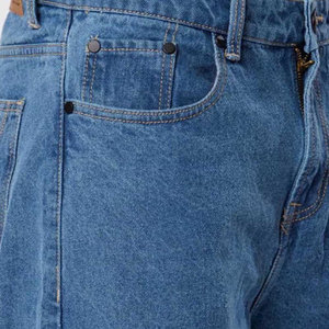 Men's High Waist Straight Leg Stonewashed Denim Jeans Casual Cotton Pants Breathable Midweight Canvas Fit <b>White</b> Sneakers Style - Product Image 5