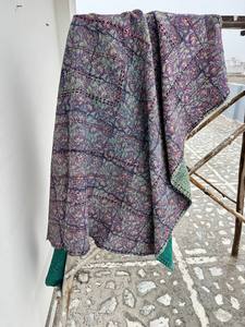 Handmade Cotton Kantha <b>Quilt</b> with Traditional Block Print Design, Soft Hand Stitched <b>Bedspread</b> for Home Decor - Product Image 2