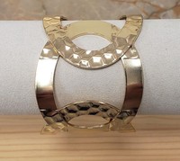 Bracelet manchette personnalisé en laiton gaufré pour femme, écologique, ajustable, épais, style vintage, bohème, pour mariage, fête et occasions festives