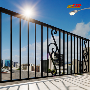 Rampe de balcon extérieure sur mesure en fer forgé, balustrade métallique décorative moderne pour villa, hôtel et maison résidentielle - Product Image 2