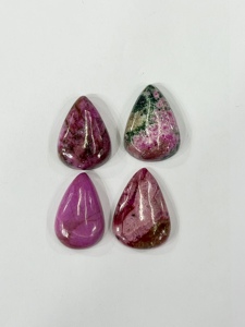 Lot de 15 cabochons en thulite rose naturelle, forme poire, 36g, vente en gros, fournisseur de pierres précieuses en vrac pour les acheteurs chinois - Product Image 3