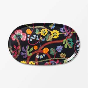 Plateau de service en mélamine à motif floral - Plateaux décoratifs ovales pour le thé et le café, pour la décoration de la maison et les articles de cuisine - Plateau de fête en gros - Product Image 1