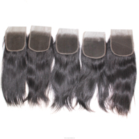 Closure de cheveux vierges vietnamiens naturels lisses de qualité supérieure Amella Transparent HD French/Lace Noir naturel pour revendeurs