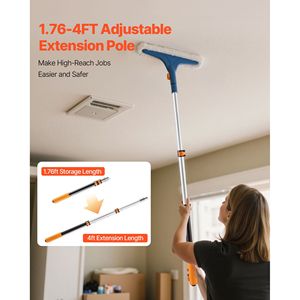 Asta Telescopica in Lega di Alluminio Robusta 1.76-4 FT, Multiuso, Estensibile con Sistema Flip-Lock, Strumenti per la Pulizia - Product Image 1