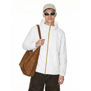 Veste technique pour homme avec fermeture éclair bidirectionnelle, protection solaire, imperméable, légère, coupe-vent avec col montant - Product Image 5