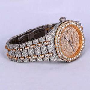 Montre de luxe pour homme, étanche, de haute qualité, avec cadran carré, entièrement sertie de diamants, en acier inoxydable. - Product Image 5