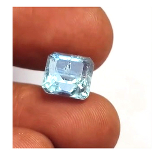 1 pièce d'aigue-marine bleue naturelle, taille octogonale, facettée, 9,5 mm, 5 carats, IRoc Sales Brésil, pierre précieuse en vrac certifiée pour la fabrication de bijoux - Product Image 1