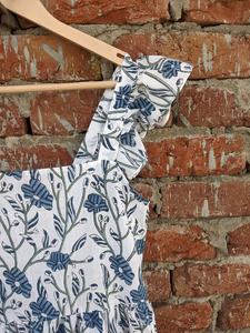 Romantique Boho indien coton robe main bloc imprimé tuniques florales avec encolure carrée décontracté longue conception sans manches - Product Image 5