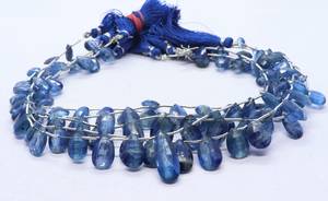 AAA Natural Blue Kyanite Faceted Pear Shape Beads Necklace 7x9 To 9x13 MM Kyanite <b>Gemstone</b> Beads 9 Inch Pear Shape Kyanite Beads - Product Image 5