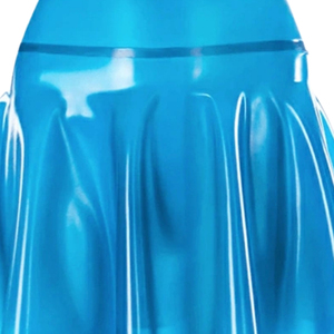 Women High Waist Shiny PU Pleated A-Line Mini Skirt Solid Color Elastic Waist All Seasons Wear - Product Image 5