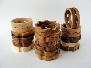 Hand Carved Wooden Bangles Polish Finished Daily Wear Festival Party Vintage <b>Boho</b> Eco Friendly Christian Fashion Jewelry Cuff - Product Image 1