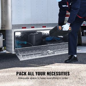 Heavy Duty Aluminum 48 X 24 X 24 Underbody Truck <b>Box</b> Diamond Plate Pickup Storage Tool <b>Box</b> <b>Lock</b> Cargo Control Accessories - Product Image 3