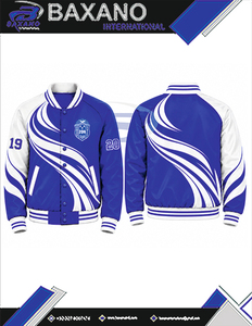 Chaqueta Universitaria de Satén en Contraste Azul y Blanco para Mujer Zeta Phi Beta, con Letras Griegas Bordadas, Cuello y Puños de Punto a Rayas, Prenda Exterior ZPB - Product Image 6
