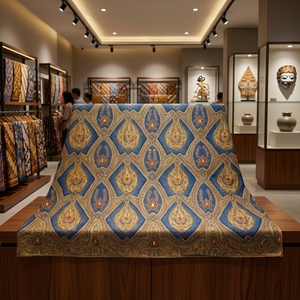 Handcrafted Indonesian Hand Drawn <b>Batik</b> Tulis Cotton Fabric Traditional Bakar Alam Motif Indigo Earth Premium Textile Material - Product Image 6