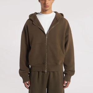 Sweat à capuche zippé OEM, sweat à capuche zippé personnalisé pour homme, sweat à capuche zippé intégral avec capuche réglable, fermeture éclair résistante, tissu premium et confortable - Product Image 2