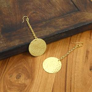 <b>Gold</b> Plated Brass Threader Drop <b>Earrings</b> | Filigree Flower Chain <b>Dangle</b> <b>Earrings</b> Ethnic Style Party Occasion Boho Jwellery Bazar - Product Image 4