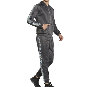Men's custom Hooded Sporty Tracksuit <b>Set</b> Color Blocking Quick Dry Polyester Shorts and Jacket Summer Wear - Product Image 3