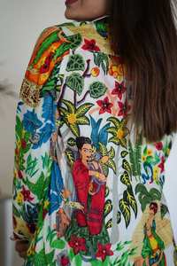 Pijama de algodón para mujer, camisón de verano para la playa, camisón de algodón suave estampado, camisón con botones, camiseta de pijama estampada, pijama largo - Product Image 2