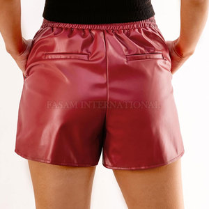 Wholesale Breathable Latest Style Women <b>Leather</b> <b>Shorts</b> Customized Solid Color Women <b>Leather</b> <b>Shorts</b> - Product Image 2