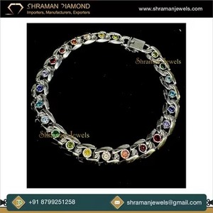 Bijoux de luxe sur mesure, vintage, en argent 925, chaîne à maillons multiples CZ, 8 pouces, charme géométrique pour homme, plaqué rhodium, pour fiançailles et mariage - Product Image 2