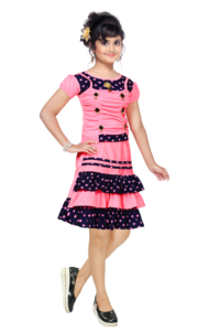 Conjunto de dos piezas de falda y top para bebés niñas, tela Crave, ligero y cómodo, ideal para fiestas informales, en venta. - Product Image 3
